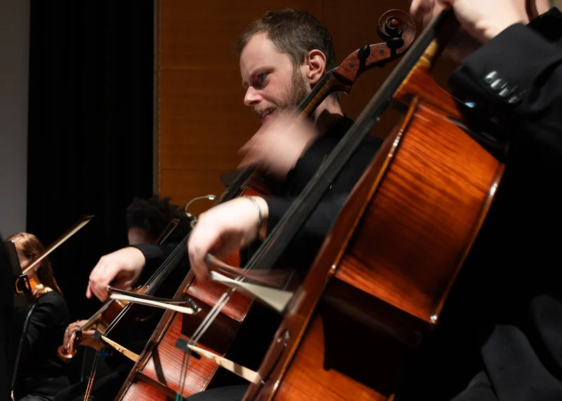 Photograph of an orchestra playing