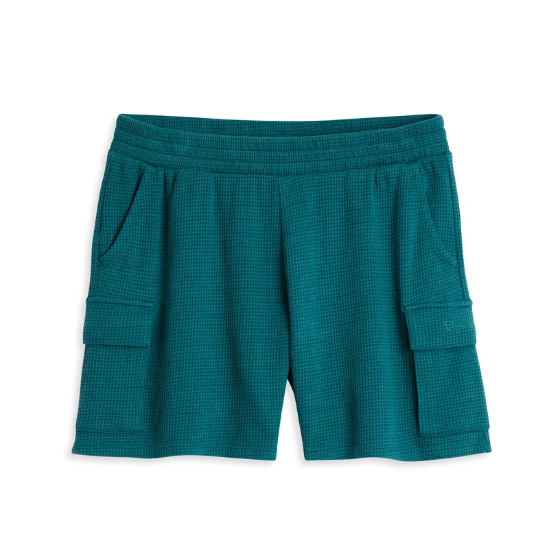 Image of Modal Cloud Waffle Cargo Short - Jaded Teal
