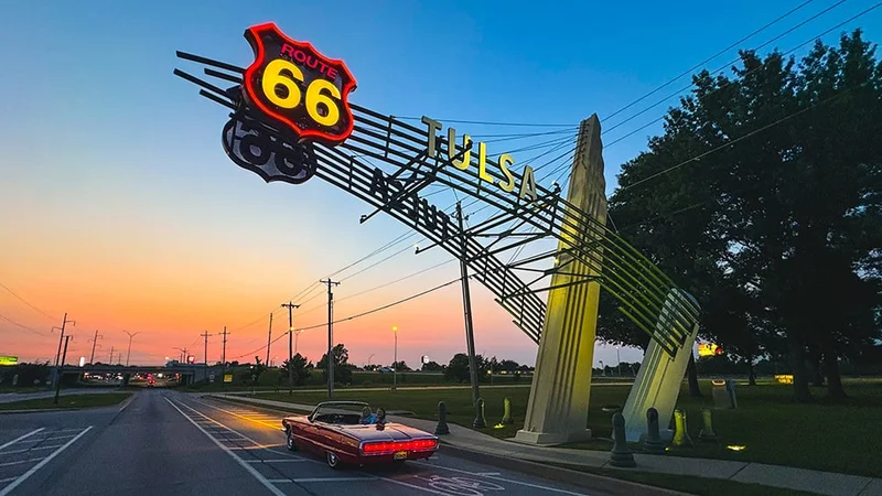Image description: Neon Sign Tour in Tulsa.