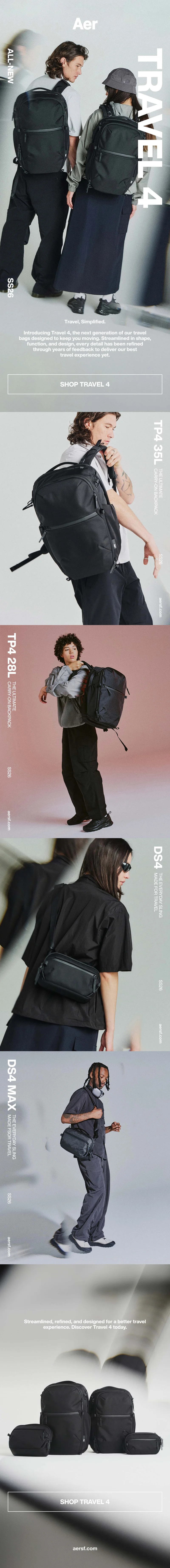 Images of the all-new Aer Travel Collection