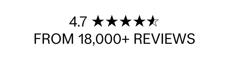 4.7☆☆☆☆☆ from 18,000+ reviews
