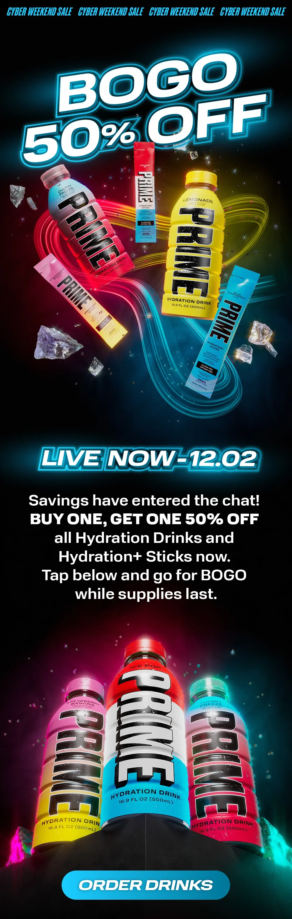 PRIME Hydration Cyber Weekend Sale