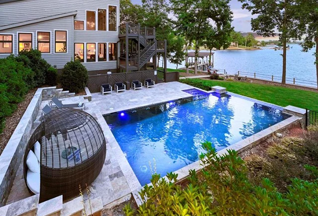 Dive into aquatic thrills in a picturesque lakefront vacation rental.
