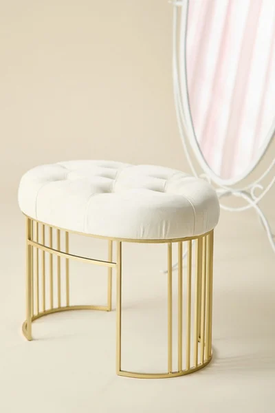 Amelie Ovular Velvet Vanity Stool