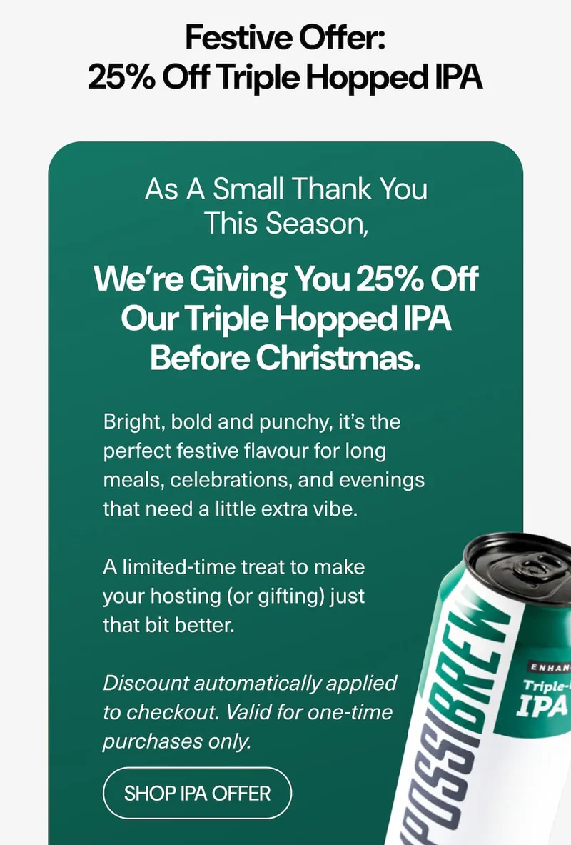 Festive Offer - 25% Off Tripple Hopped IPA