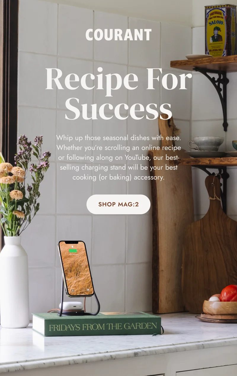 Whip up those seasonal dishes with ease. Whether you’re scrolling an online recipe or following along on YouTube, our best-selling charging stand will be your best cooking (or baking) accessory.