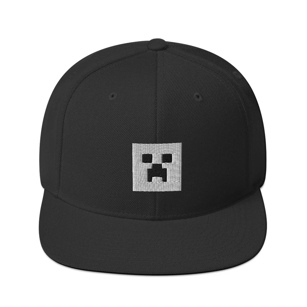 Image of Minecraft Creeper Embroidered Flat Bill Hat
