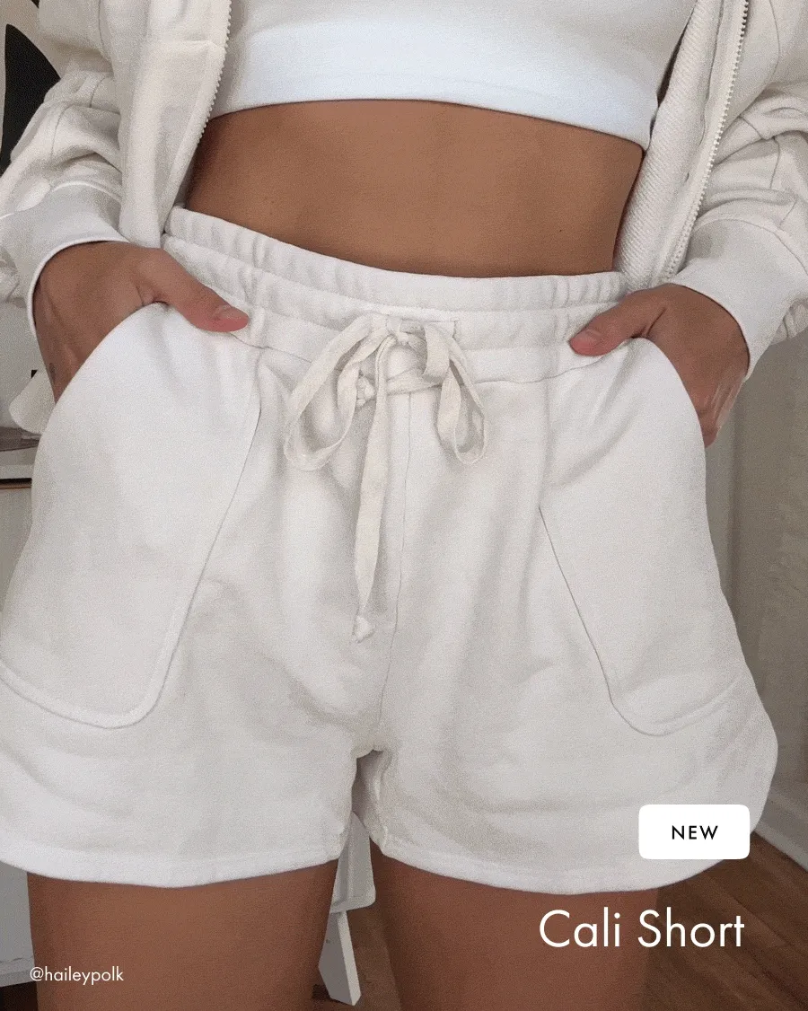 Cali Short in Washed Vintage White