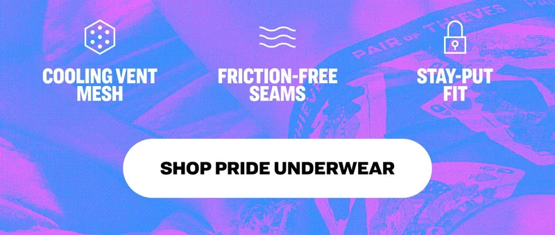 Cooling Vent Mesh Friction-Free Seams Stay-Put Fit  shop pride underwear