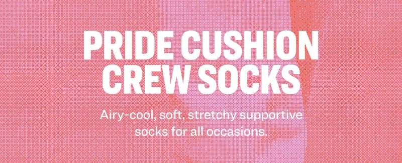 Pride Cushion Crew Socks Airy-cool, soft, stretchy supportive socks for all occasions.