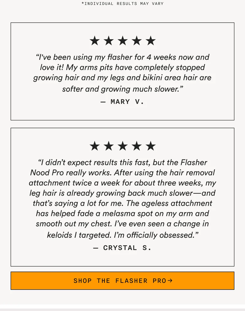 Real Results From Real Women - SHOP THE FLASHER PRO