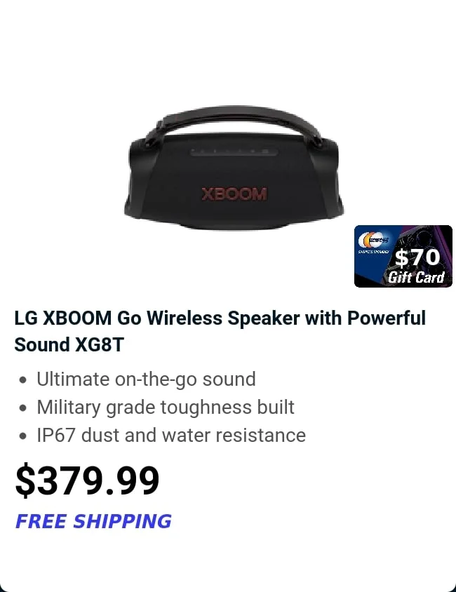 LG XBOOM Go Wireless Speaker with Powerful Sound  XG8T