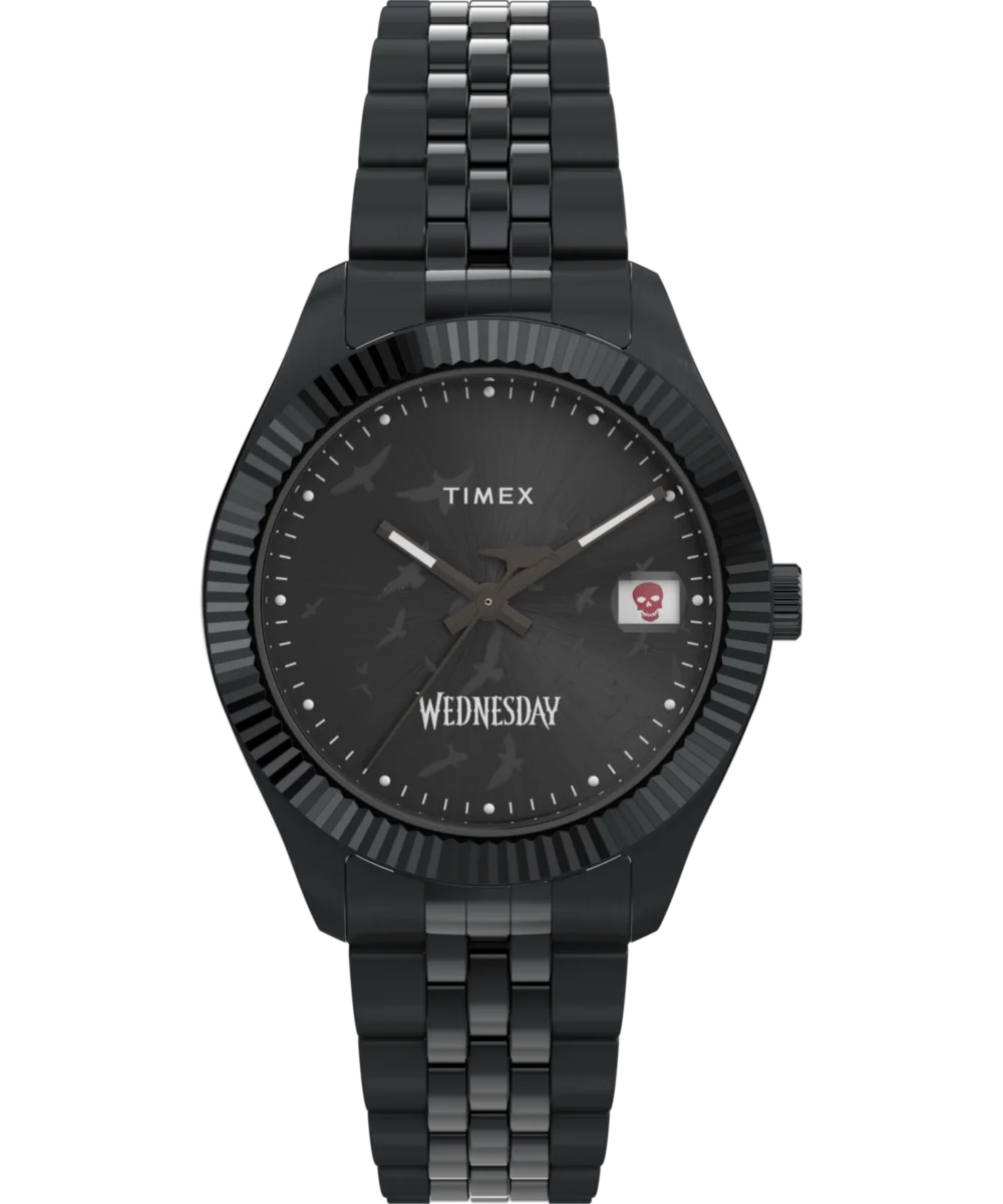 Image of Timex x Wednesday Timex Legacy 36mm Stainless Steel Bracelet Watch