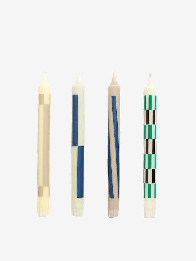 Image of HAY Pattern Candle - Cream And Dark Set Of 4