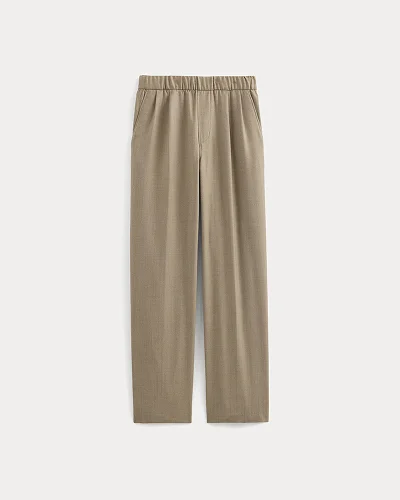 Image | Pleated Trouser in Tailor Twill | Light Taupe