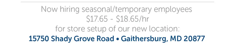 Hiring for Seasonal/Temporary Employees