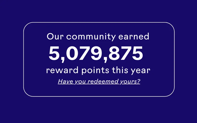 Our community earned over 5 million reward points this year