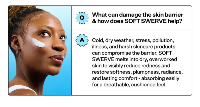 Q: WHAT CAN DAMAGE THE SKIN BARRIER & HOW DOES SOFT SWERVE HELP?