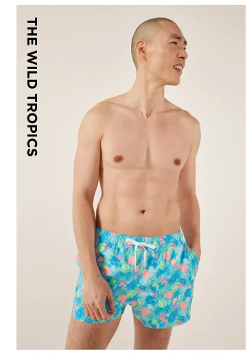 Lined Classic Swim Trunks: The Wild Tropics 5.5"