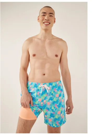 Lined Classic Swim Trunks: The Wild Tropics 5.5"