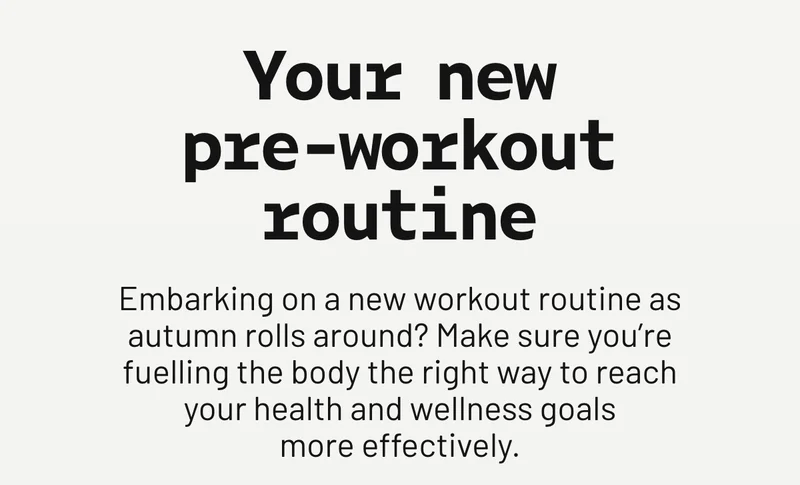 Your new pre-workout routine