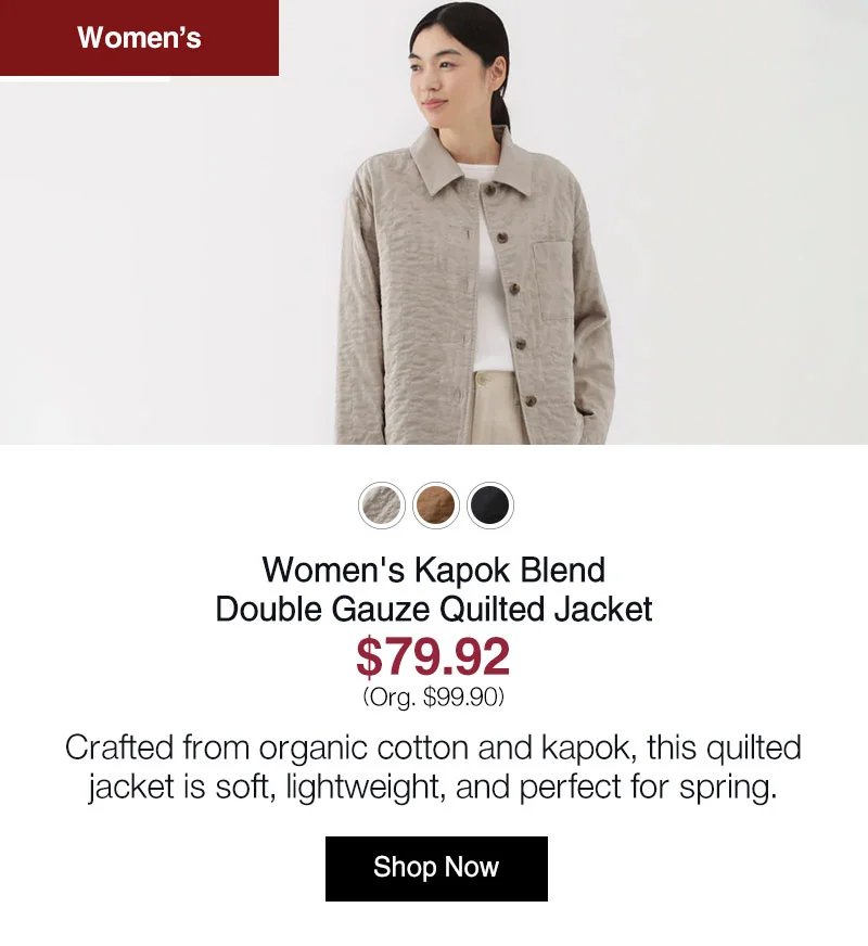 Shop Women's Kapok Blend Double Gauze Quilted Jacket