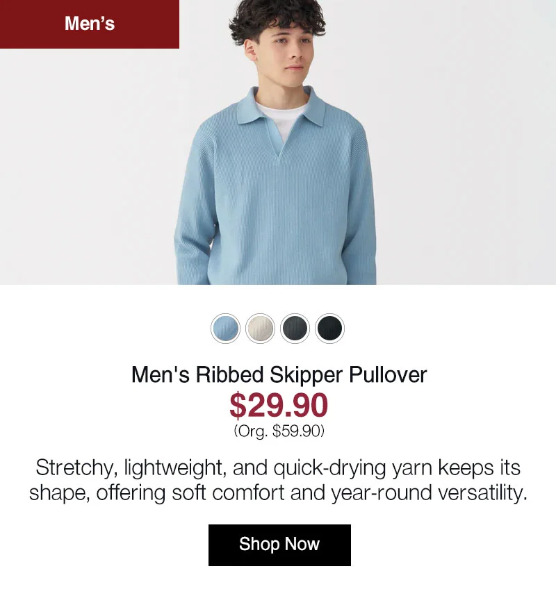 Shop Men's Ribbed Skipper Pullover