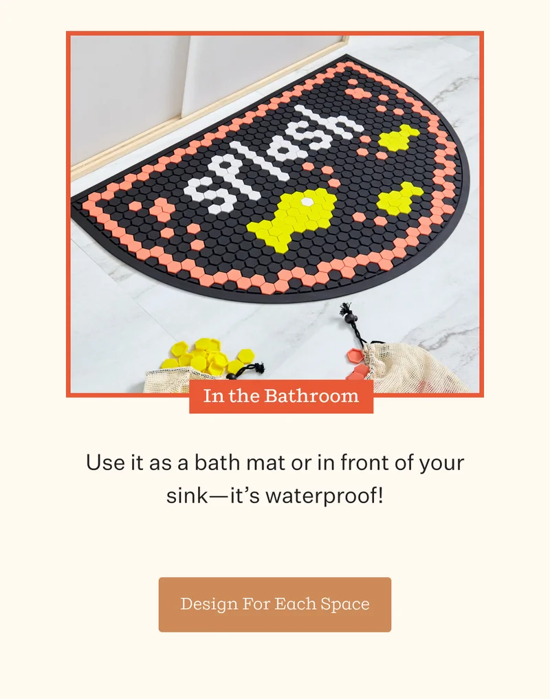n the Bathroom Use it as a bath mat or in front of your sink—it’s waterproof! | Design For Each Space