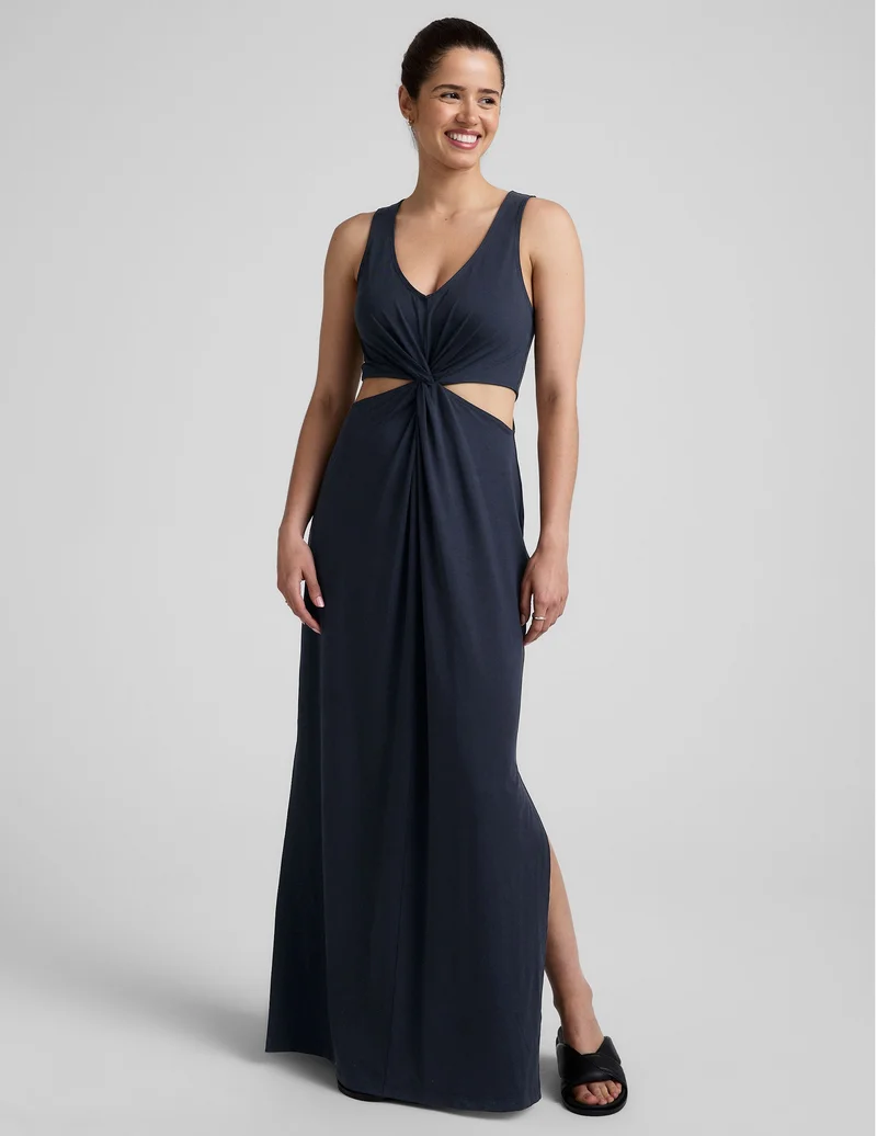 Image of Around The World Front Twist Maxi Dress