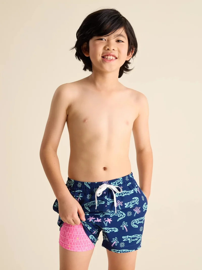 Image of The Neon Glades (Boys Lined Classic Swim Trunk- Shorter)