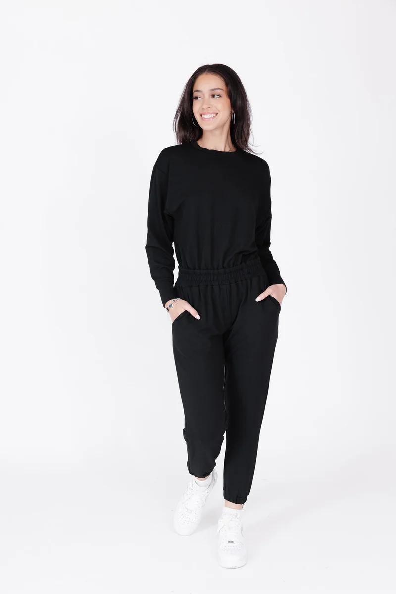 Image of Elevate Everyday Romper II in Midnight Black
