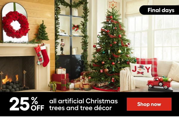 25% OFF artificial trees and tree décor