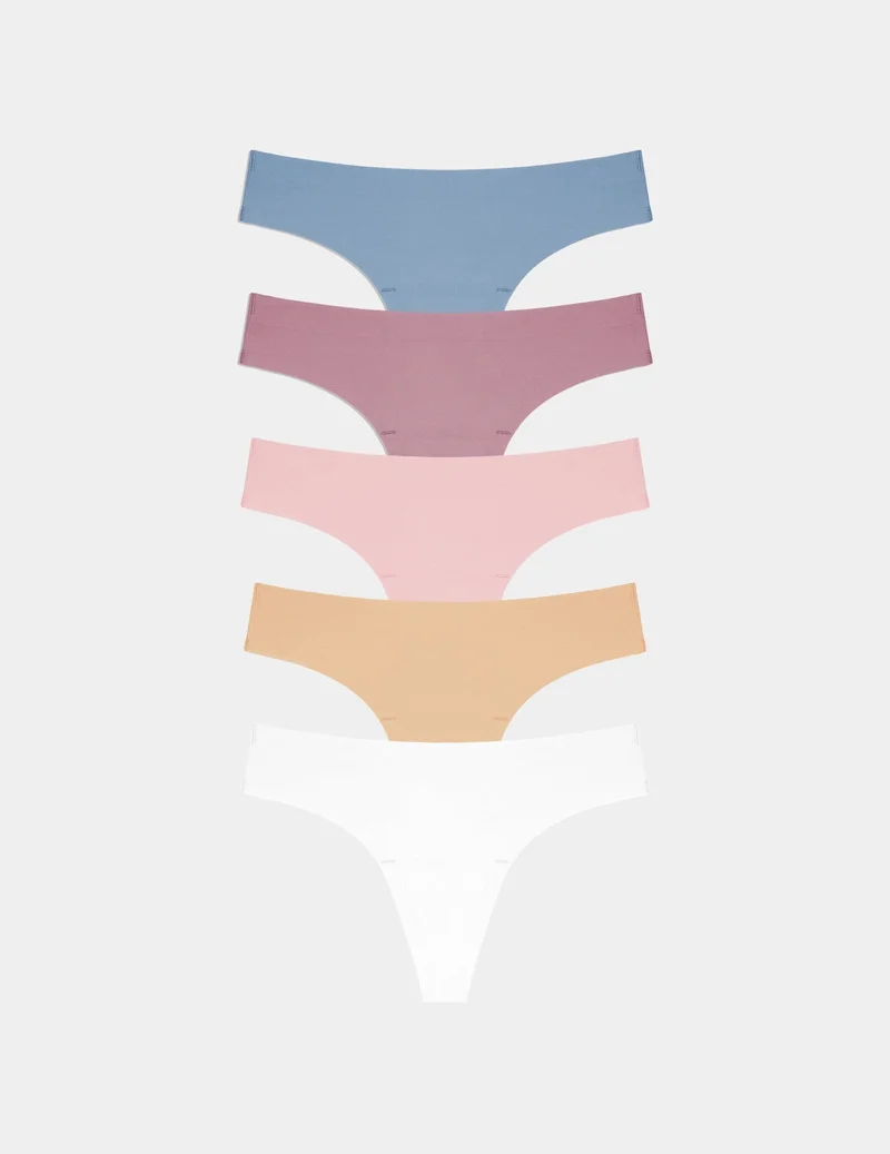 Image of Essential No-Show Thong 5-Pack