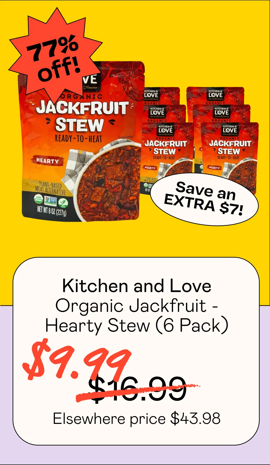 Organic Jackfruit - Hearty Stew (6 Pack)