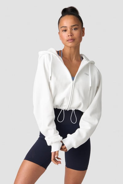 Image of Everyday Cropped Hoodie Wmn White