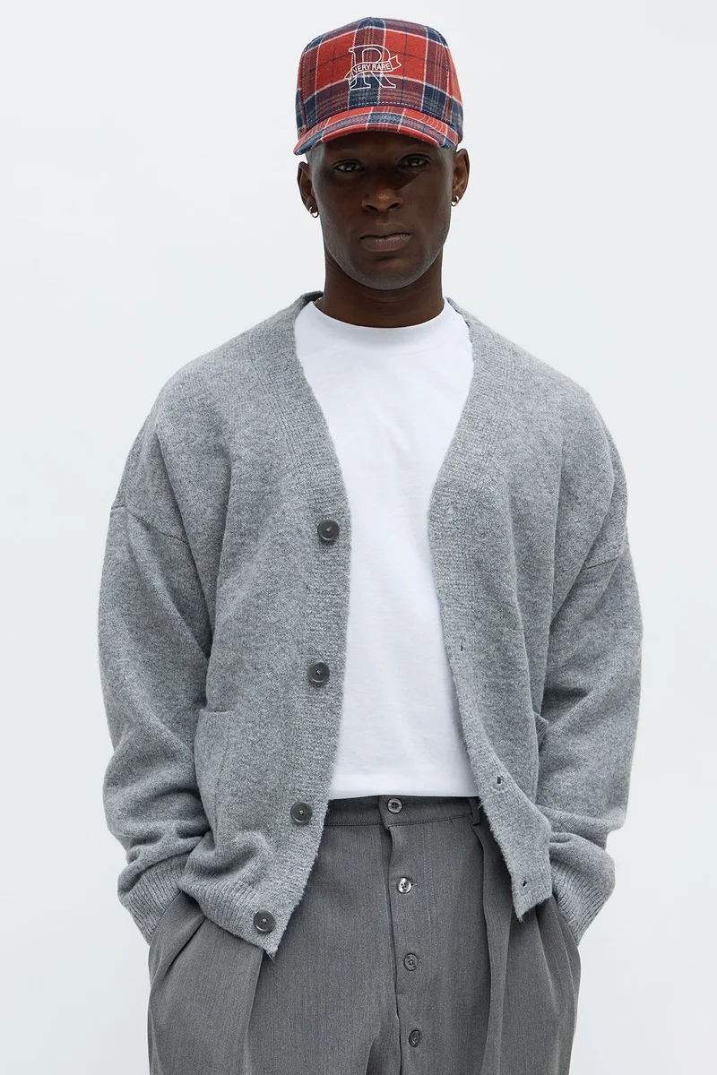 Image of Cropped Harbor Ash Cardigan - Heather Grey
