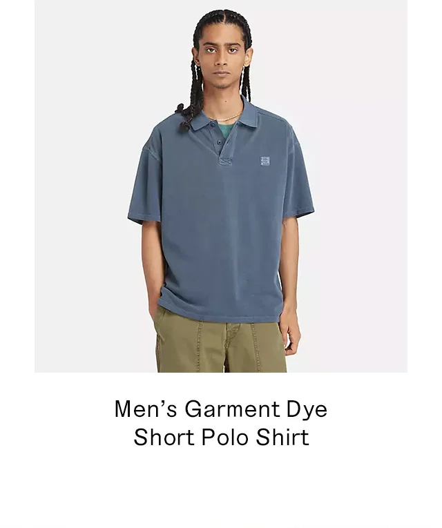 Men's Garment Dyed Short Polo Shirt