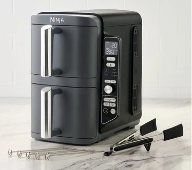 Ninja DoubleStack XL 10qt 6-in-1 Air Fryer w/5pc Skewers & Tongs