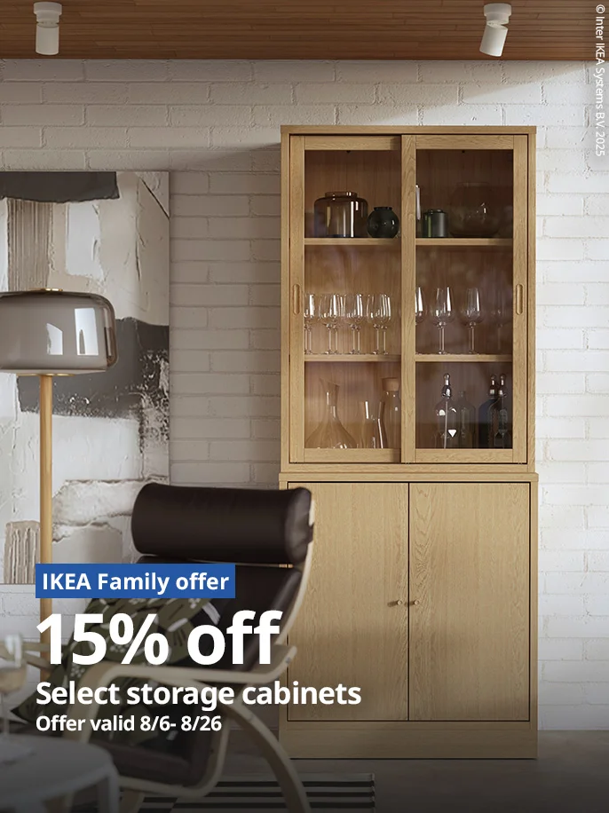15% off select storage cabinets