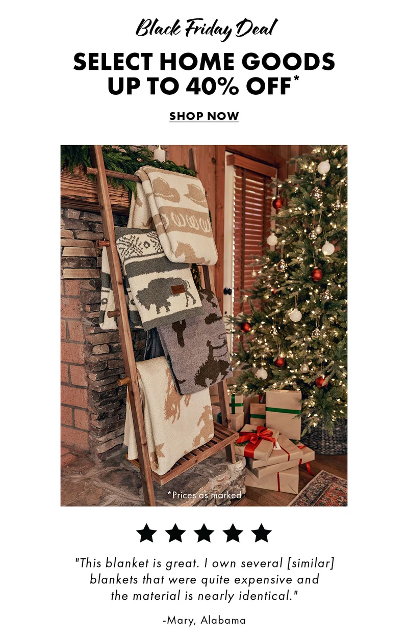 Black Friday Deal Select HOME GOODS Up to 40% Off*