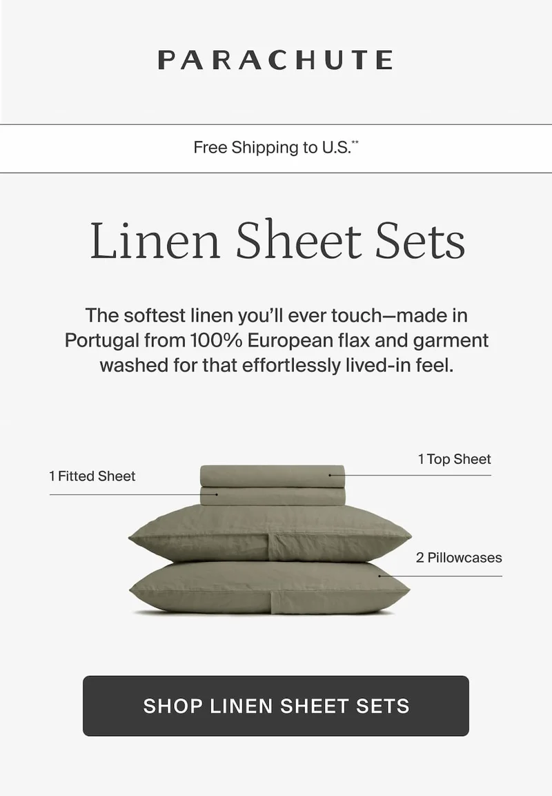 Shop linen sheet sets.