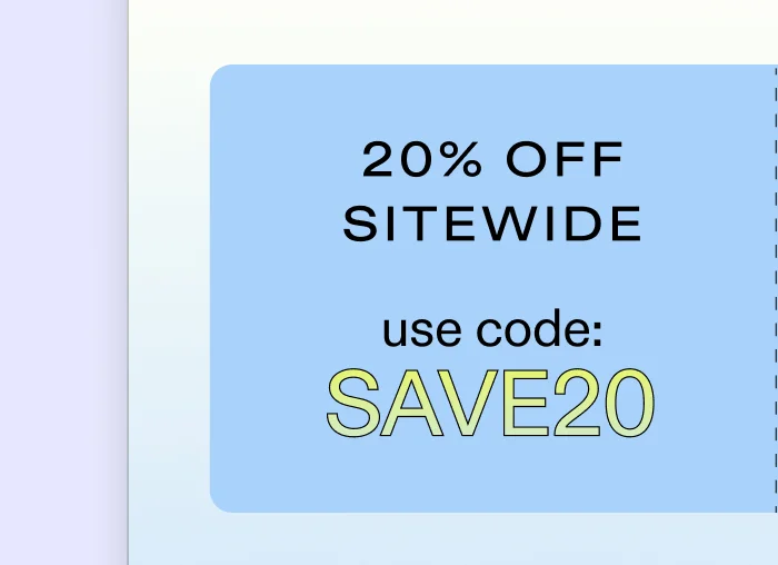 20% Off Sitewide with SAVE20