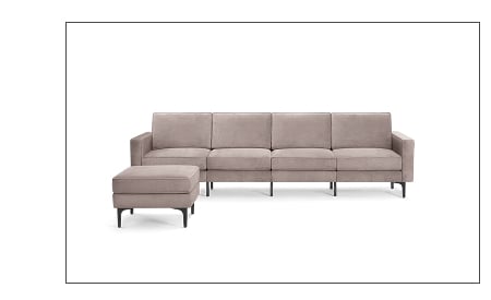 Nomad Velvet King Sofa with Ottoman