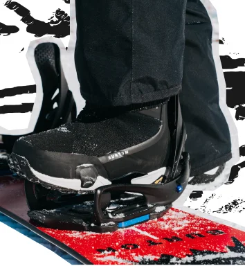 Close-up shot of Burton Step On Boots and Bindings