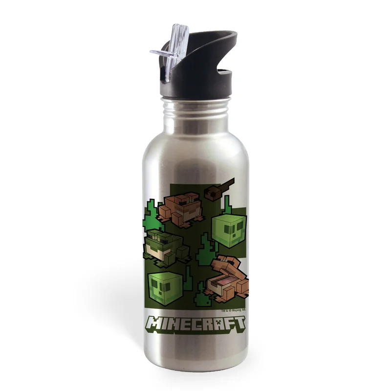 Image of Minecraft Frogs 20 oz Screw Top Water Bottle with Straw