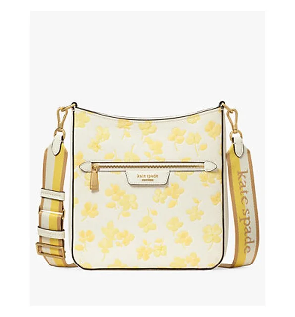 Hudson Spring Pansies Messenger Crossbody Bag