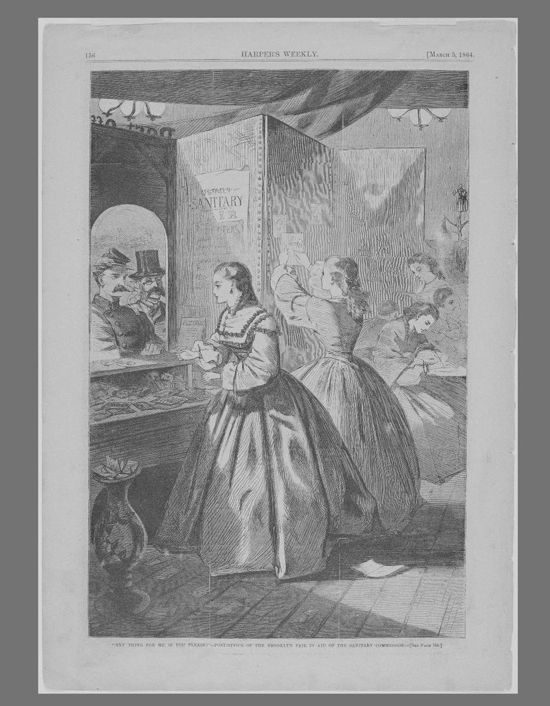 "Any Thing for Me, If You Please?"--Post Office of the Brooklyn Fair in Aid of the Sanitary Commission by Winslow Homer