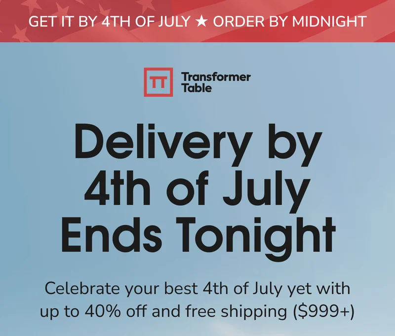 Delivery by 4th of July Ends Tonight