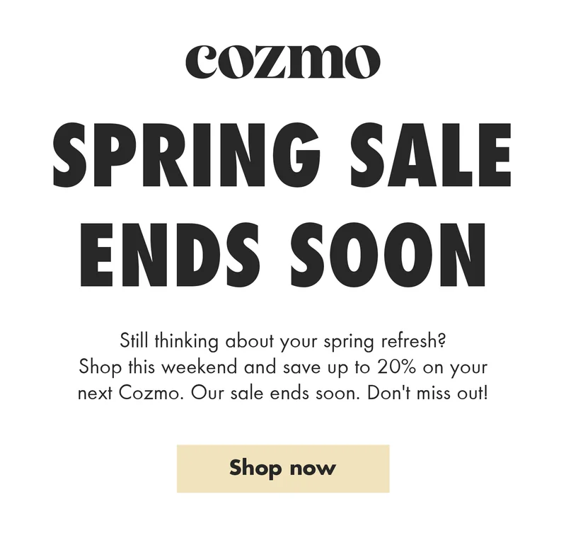 Spring sale ends soon