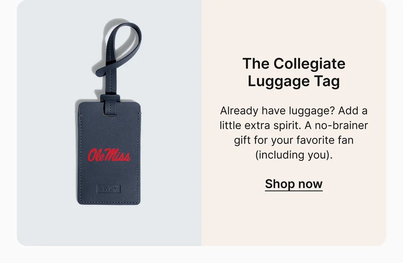 The Collegiate Luggage Tag | Already have luggage? Add a little extra spirit. A no-brainer gift for your favorite fan (including you).